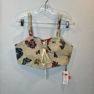 Cider Butterfly Crop Tank Top Women’s Size‎ Large